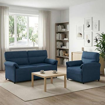 vidaXL bank / zetelstel 2 st Blauw Stof, Verzenden