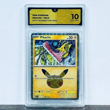 Pokémon Graded card - Pikachu Holo 032 - 30th Anniversary –