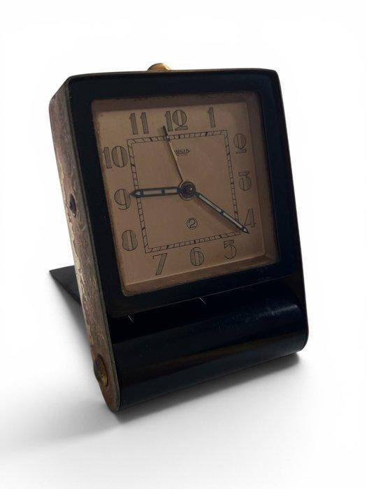 Wekker - Jaeger-LeCoultre - Art Deco verguld metaal -, Antiek en Kunst, Antiek | Klokken