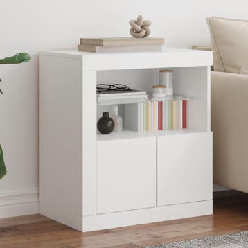 vidaXL Dressoir met LED-verlichting 60,5x37x67 cm wit, Huis en Inrichting, Verzenden, Nieuw