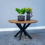 Salontafel Mangohout Tess Rond 70 cm, Verzenden, Rond, Nieuw, Industriële meubels