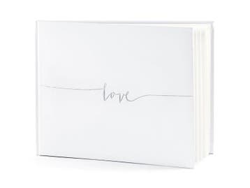 Gastenboek Love Wit 24cm, Verzenden