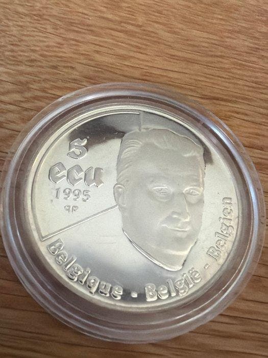België. 5 Ecu 1995 Vereinte Nationen - 22,85g (.925) Silber, Timbres & Monnaies, Monnaies | Europe | Monnaies non-euro