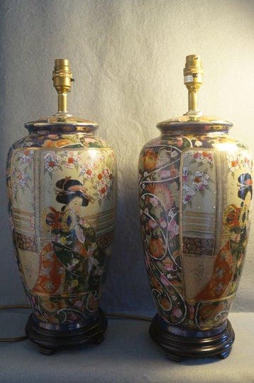 Lampe de table - Une paire de lampes de table balustre