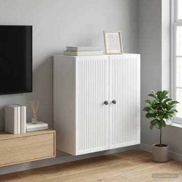 vidaXL Wandkast Hoogglans Wit 59 x 31 x 60 cm Bewerkt hout, Verzenden