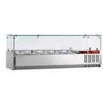 Gekoelde opzetstructuur 4x GN 1/3 -150mm, met glasopbouw, Verzenden, Nieuw in verpakking, Koelen en Vriezen