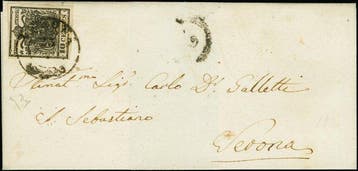 Oostenrijk 1850/1850 - 1850 ANK 2 HP I 10 Centes diepzwart, Gestempeld