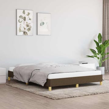 vidaXL Bedframe zonder matras stof donkerbruin 140x190 cm, Verzenden, Nieuw