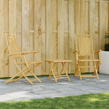 vidaXL 3-delige Bistroset bamboe, Tuin en Terras, Verzenden, Nieuw