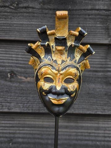 Ornement décoratif - Venetian Carnival Mask on Stand – Black
