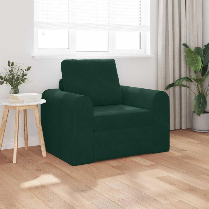 vidaXL Slaapbank / zetel Donkergroen 98 x 71 x 83 cm Fluweel, Huis en Inrichting, Zetels | Zetels, Nieuw, Verzenden