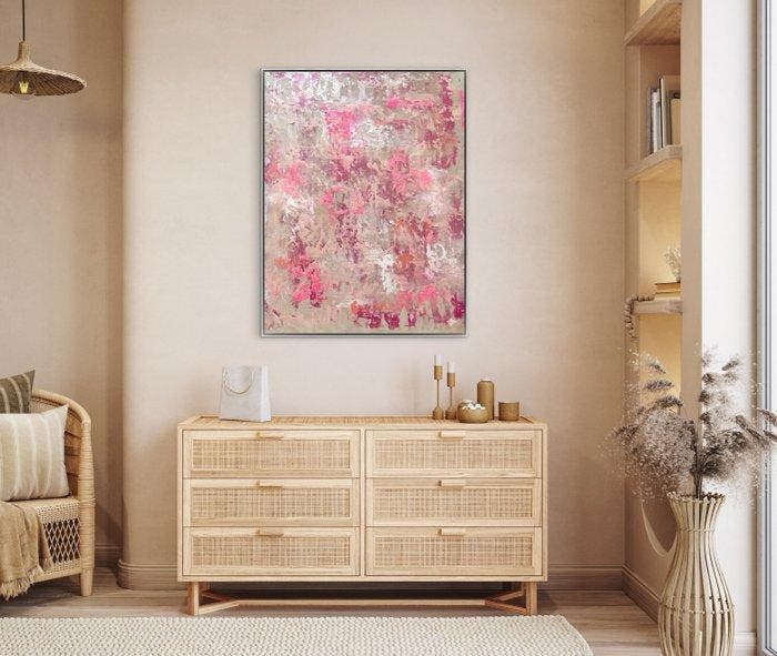 Charlotte Colard - Pink Blush - pas de réserve - Abstract, Antiquités & Art, Art | Peinture | Moderne