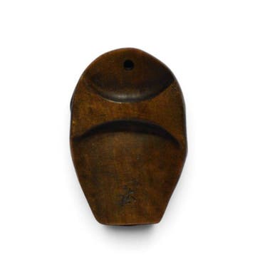 Masque d’Oni en buis taillé à la main – netsuke – sculpture
