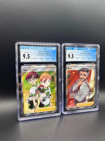 Pokémon - 2 Graded card Gym & Rose Trainer Lot Full art -