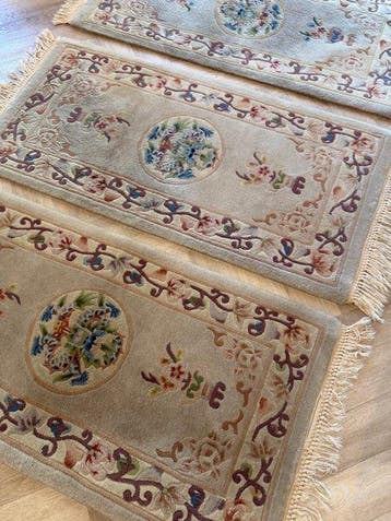 3 stuks Aubusson - no reserve price - handgeknoopt - wol -
