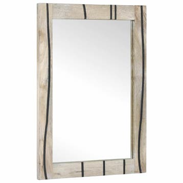vidaXL Badkamerspiegel Wit 50 x 2,5 x 70 cm Glas en Massief, Huis en Inrichting, Woonaccessoires | Spiegels, Verzenden, Nieuw