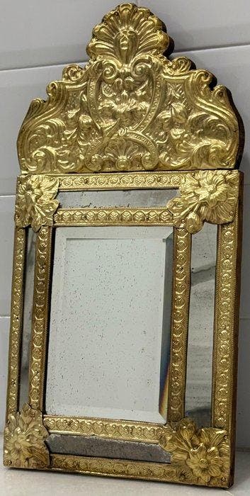 Miroir mural - Laiton doré - Origine Pays-Bas