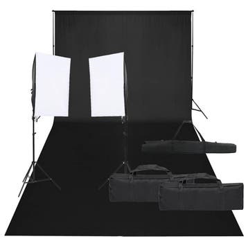 vidaXL Fotostudioset met verlichtingsset en achtergrond, Verzenden, Nieuw