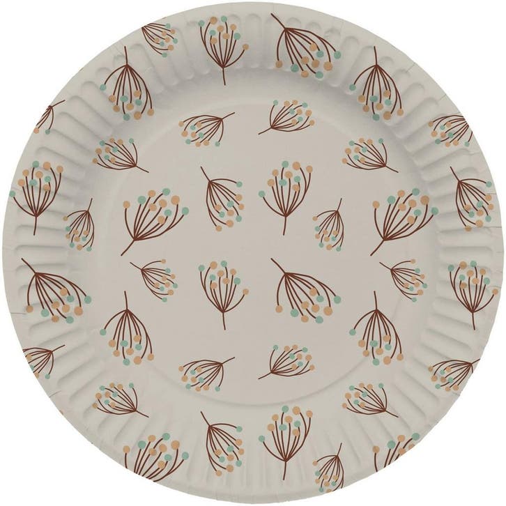 Bloemen Borden Gekleurd 23cm 8st, Hobby en Vrije tijd, Feestartikelen, Nieuw, Verzenden