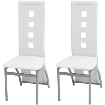vidaXL Eetkamerstoelen 2 st kunstleer wit, Verzenden, Nieuw