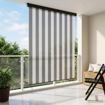 vidaXL Rolgordijn Antraciet en Wit 180 x 250 cm Stof en, Verzenden, Nieuw