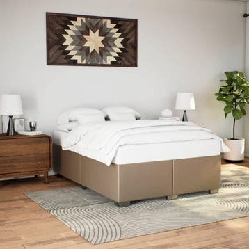 vidaXL Bedframe kunstleer cappuccinokleurig 140x200 cm, Verzenden