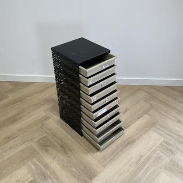 Galvanitas  schoolkast / ladekast vv 10 lades,  zwart -, Gebruikt