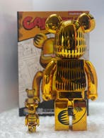 Medicom Toy - Be@rbrick 400% & 100% Garfield Gold Chrome, Antiek en Kunst