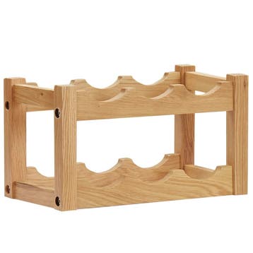 vidaXL Wijnrek voor 6 flessen 37x21x21 cm massief eikenhout, Verzenden, Nieuw