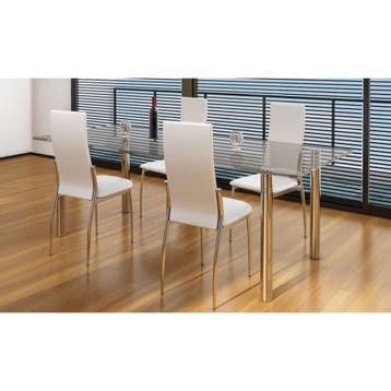 vidaXL Eetkamerstoelen 4 st kunstleer wit, Huis en Inrichting, Stoelen, Verzenden, Nieuw