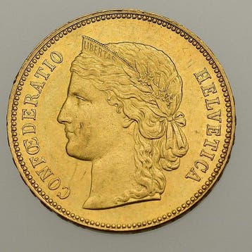 Suisse. 20 Francs 1896-B Helvetia