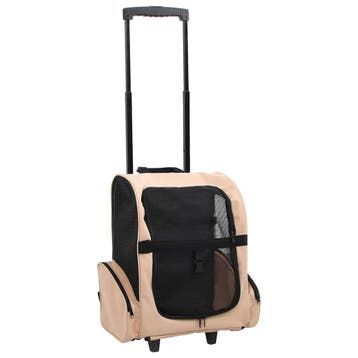 vidaXL Huisdierentrolley inklapbaar zandkleurig, Verzenden, Nieuw