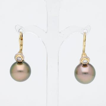 Boucles doreilles - 14 carats Or jaune Diamant (Naturelle), Handtassen en Accessoires, Oorbellen, Nieuw