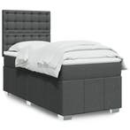 vidaXL Boxspring met matras stof donkergrijs 90x200 cm, Verzenden