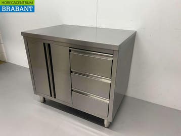 HCB inox Armoire de travail Table de travail 2 portes, Verzenden