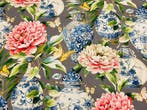 Tissu Panama en coton « Peonie & Porcellane Imperiali » –