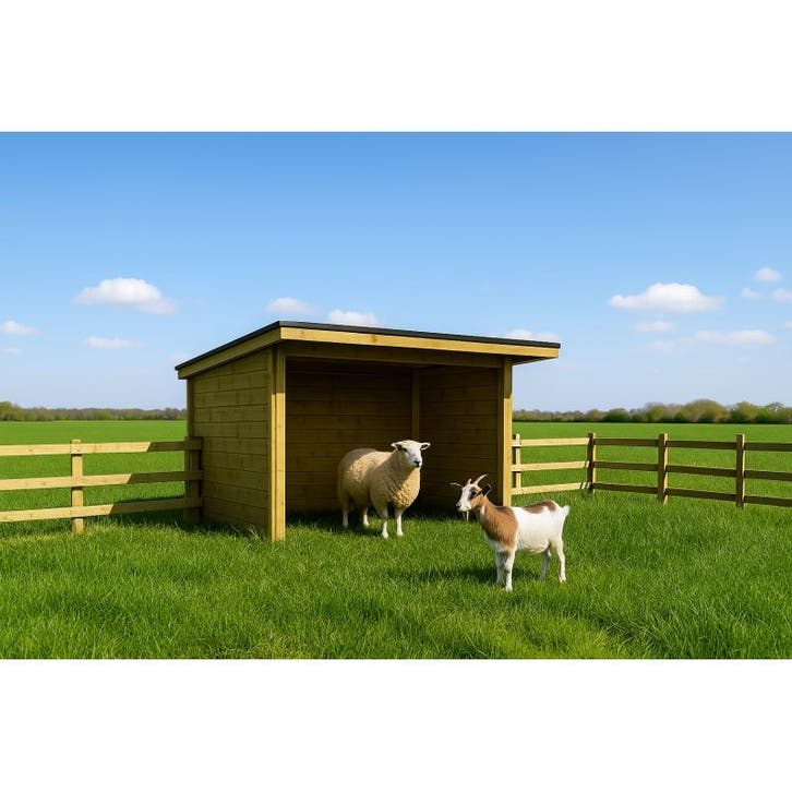 Houten schuilstal voor schapen en geiten - stalafmeting 3,20, Dieren en Toebehoren, Stalling en Weidegang