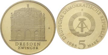 5 Mark 1985 Kurs- en Gedenkmunten, Verzenden, België