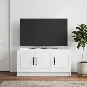 vidaXL TV Kast Hoogglans Wit 99 x 34,5 x 47 cm Bewerkt hout, Verzenden, Nieuw