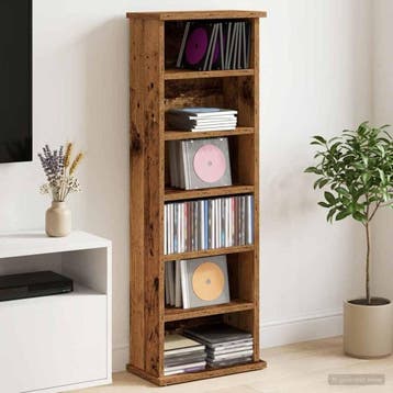 vidaXL CD Kast Oud hout 60 x 17 x 92 cm Bewerkt hout, Huis en Inrichting, Verzenden, Nieuw
