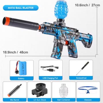 Gel Ball Blaster - M416 Model Speelgoed Soft Shell Foam, Verzenden, Nieuw
