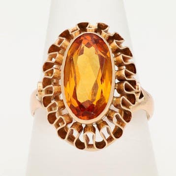 Bague - 14 carats Or rose Saphir, Nieuw