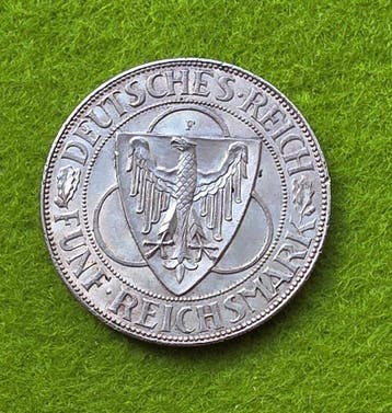 Allemagne, République de Weimar 5 Reichsmark (Sans prix de, Postzegels en Munten