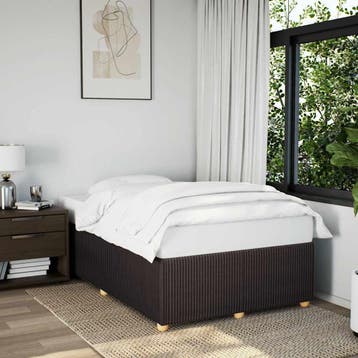 vidaXL Bedframe zonder matras 120x200 cm stof donkerbruin, Verzenden