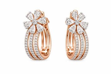 Oorbellen - 14 karaat Roségoud - 0.84ct. tw. Diamant, Nieuw