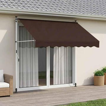 vidaXL Handmatig uitschuifbare luifel Bruin 150 cm, Verzenden