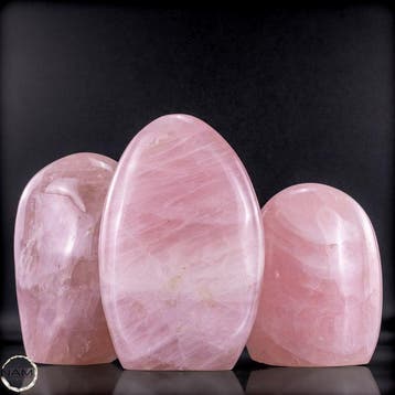 Rozenkwarts vrije-vorm set – Elegant trio uit zacht roze