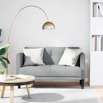 vidaXL Loveseat bank / zetel Lichtgrijs 111 cm Stof, Verzenden