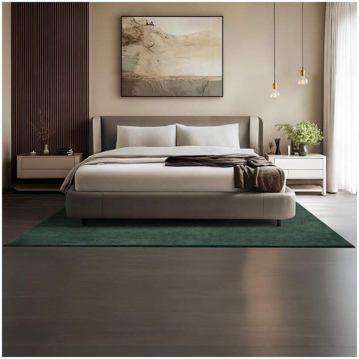 Kortpolig vloerkleed Soft Zone - 160 x 230 cm, groen, Huis en Inrichting, Stoffering | Tapijten en Vloerkleden, Verzenden