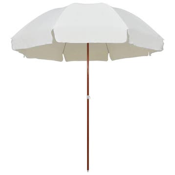 vidaXL Parasol met stalen paal 300 cm zandkleurig, Verzenden